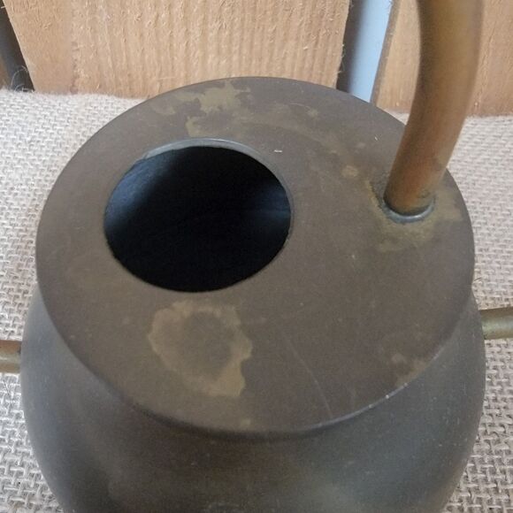 Vintage Small BRASS TEAPOT with Large Circle Handle for Decor Purposes - Picture 3 of 6